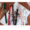 GUOU Ladies Watches Luxury Wristwatch Simple Clock Leather Quartz Wrist Watch For Women Retro small square Korean Edition Watch